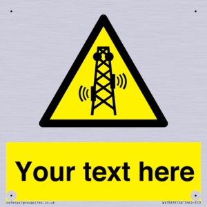 Custom warning RF radiation transmitter